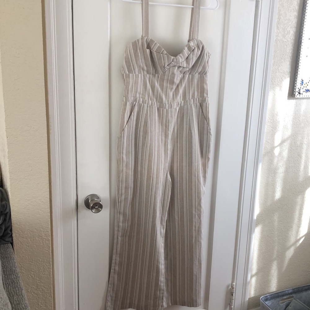 Heartloom khaki striped jumpsuit - Picture 4 of 7